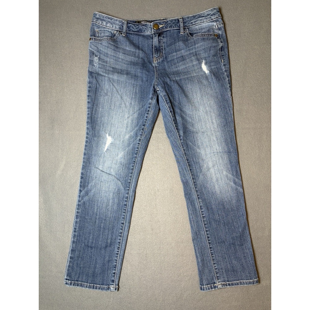 Simply Vera Vera Wang Mid Rise Medium Wash Capri 12P
